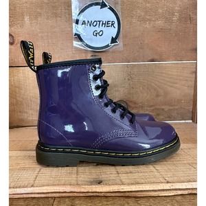 Kid’s Dr. Martens Purple Patent Leather 8 Eyelet Combat Boots Size 10 Toddler